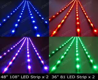 4PC 7 Color LED Neon Underbody Under Car Lighting Kit  