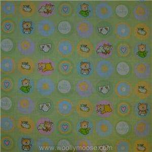 Lil Ones Dena Designs PASTEL Circles NURSERY Green Quilt Fabric HALF 