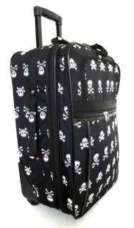Piece Luggage Set Travel Bag Rolling Wheel Upright Black/White 