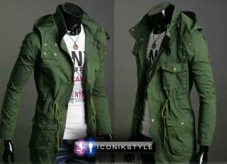Top Mens Man Black Green Khaki d.g A Star Military Parka Coat Jacket M 