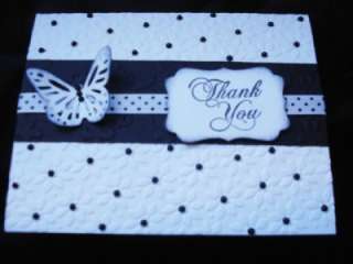 Lot Handmade Thank You Cards Stampin Up Butterfly Black  