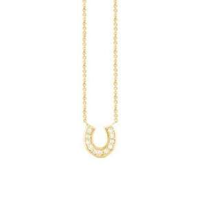 Meira T 14K Yellow Gold & Pave Diamond Horseshoe Charm Necklace