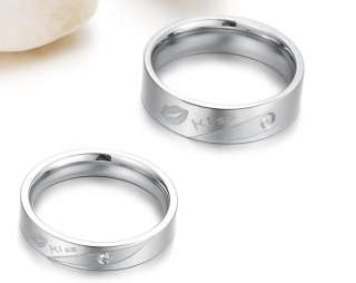   Steel Kiss Lip Promise Ring Couple Wedding Bands Many Sizes Gifts 1pc