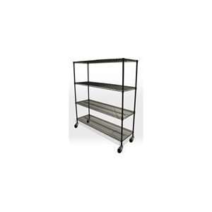 Omega Precision   18 Deep x 60 Wide x 80 High Black Wire 4 Shelf 