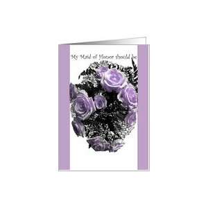  Invitation, Maid of Honor Request, Lavender Rose Card 