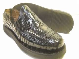 mens LEATHER shoe SANDALS BLACK HUARACHE SIZE 8 huarache SLIDE ONS 