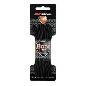  Sof Sole Wax Round Boot Lace Black 72