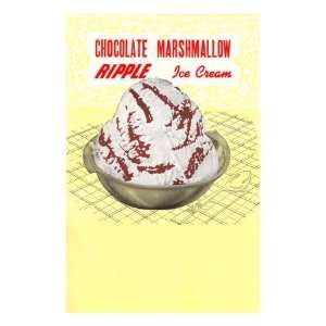 Chocolate Marshmallow Ripple Ice Cream Premium Giclee Poster Print 