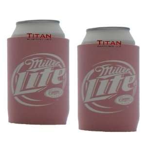  Miller Lite Neoprene Can Insulators   Pink  Beer Koozies 