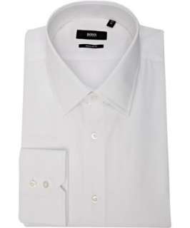 style #314654001 Hugo Boss Black white poplin Enzo regular fit dress 