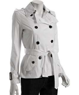 Burberry Burberry Brit white double breasted Sawley belted cropped 