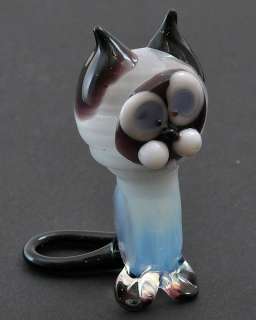 Glass Blown Art Figurine Animal CAT Murano Style #4526  