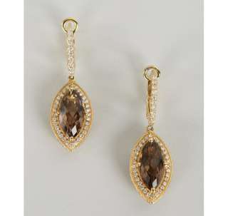 Doves smoky quartz and diamond teardrop earrings