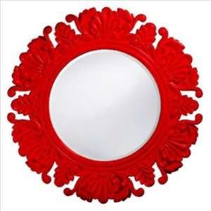   Howard Elliott Anita Round Framed Mirror in Red 51177R