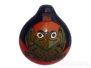 FROG OCARINA* NECKLACE CLAY  WHISTLE FLUTE   PERU  