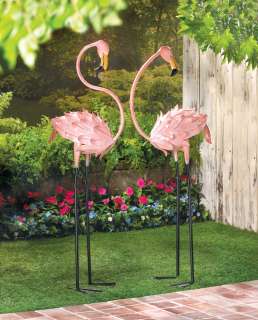Flamboyant Flamingo wrought Iron Garden Stakes Outdoor  