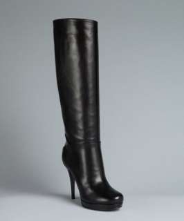 Yves Saint Laurent black leather Tribute 90 platform boots