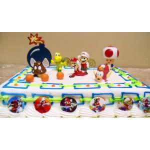  Mario Brothers 20 Piece Birthday Cake Topper Featuring 6 Super Mario 