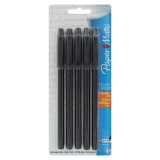   Papermate Eraser Mate Black Medium Erasable Pens 041540316350  