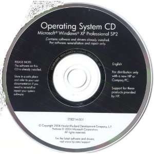  HP COMPAQ WINDOWS XP PRO PROFESSIONAL SP2 INSTALL CD 