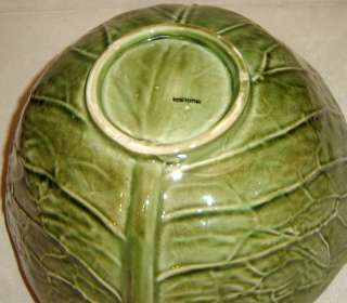 Portugal Green Cabbage Leaf Pottery 9 Bowl  