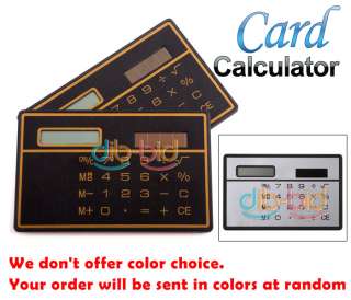 Mini Slim Credit Card Solar Power Pocket Calculator  