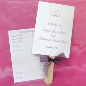 100 Personalized Shimmer Wedding PROGRAM Favor Fans Fan Choice of 
