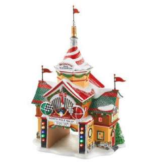 Dept 56 Cars North Pole Rally Center Lit House New  