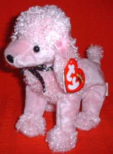 Ty Authentic Rare Brigitte the pink poodle Beanie Baby is In Hand 