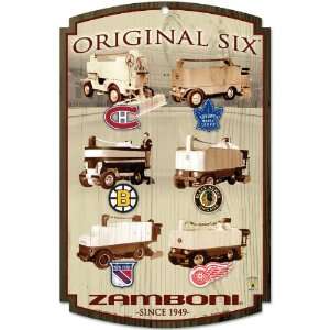  Wincraft Original Six Zamboni Wood Sign