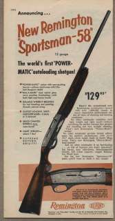 Original 1956 Ad Remington Sportsman 58 Autoloading Shotguns .