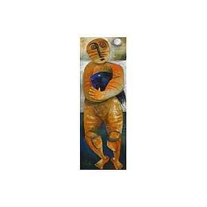  NOVICA Cubist Painting   Man With a Fish
