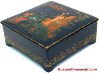 Vintage 1950 yr. Palekh Russian Lacquer Box #1665  