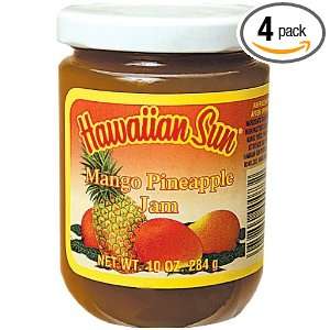 MANGO   PINEAPPLE JAM, Hawaiian Sun Brand, 10 Ounce Jars (Pack of 4 