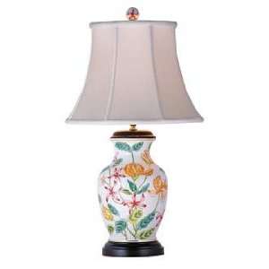  White Floral Porcelain Vase 24 High Table Lamp