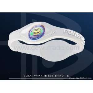  Power Balance Sport Bracelet Clear with White Lettering 