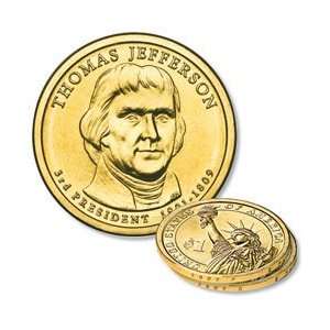   JEFFERSON PRESIDENTIAL GOLDEN DOLLAR COINS   GEM BU 
