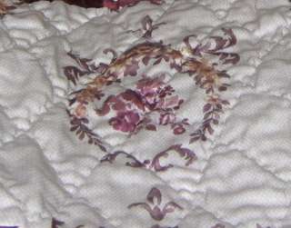 NIP Soft Pink & Lavender SATIN ROSES Twin QUILT/THROW  