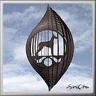 Great Dane Dog BLACK Metal Swirly Sphere Wind Spinner *NEW*