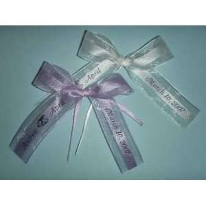 50 Personalized Ribbon Organza and Satin Party Wedding Baby Shower 