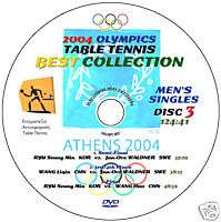 2004 Athens Olympics Table Tennis 3 DVD   MENS SINGLES  
