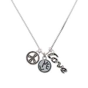  Live in Round Disc, Peace, Love Charm Necklace [Jewelry] Jewelry