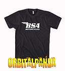 Black T Shirt with BSA Logo   motorcycle Vintage, Bantam, Gold Star