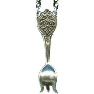   Rockware Sterling Silver Plated Spork Pendant Necklace 17 Jewelry