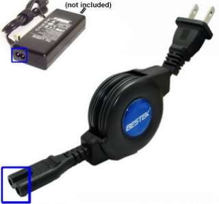 110V 240V 5A Retractable 2 Prong AC Power Cord Cable US  