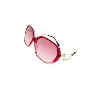   Womens Rectangular Solar Shield Sunglasses Wine Red