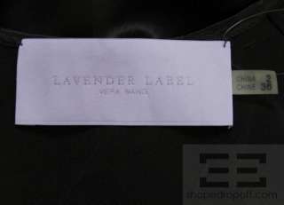 Vera Wang Lavender Label Black Satin Navy Trim Jeweled Neckline Dress 