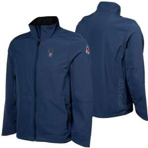 Spyder U.S. Ski Team Denim Blue Fresh Air Full Zip Soft Shell Jacket 