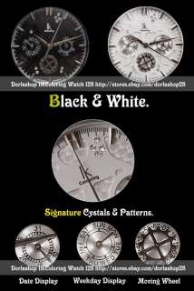 IK Watch for Couples Moving Wheel Calendar Automatic Black Steel Wrist 