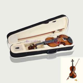 Natural Acoustic Violin + Case + Bow + Rosin 4/4 Size  